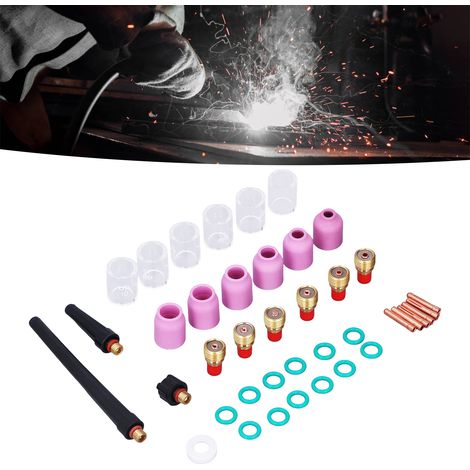 Kit d'outils de soudage TIG 40 pièces avec mandrin, lentille à gaz et buses en verre PYREX compatibles avec WP-9/20/25 (1/5)