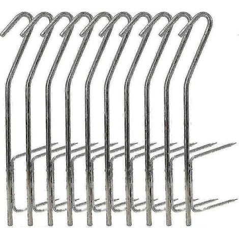 Filiyano-Lot de 10 crochets à fumer pour barbecue et fumoir à poisson - Crochets en métal résistants pour griller et fumer (1/5)