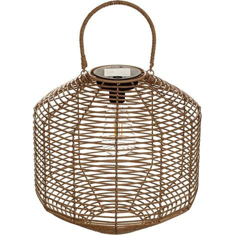Atmosphera CUBA Solarleuchte Rattan Braun Natur Garten