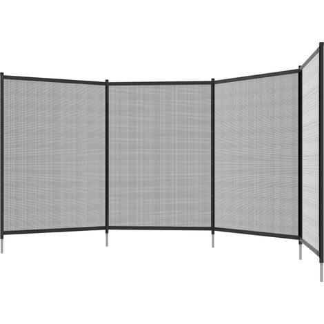 Clôture barrière de sécurité pour piscine filet - lot de 4 panneaux - Dim. 365L x 126H cm - noir