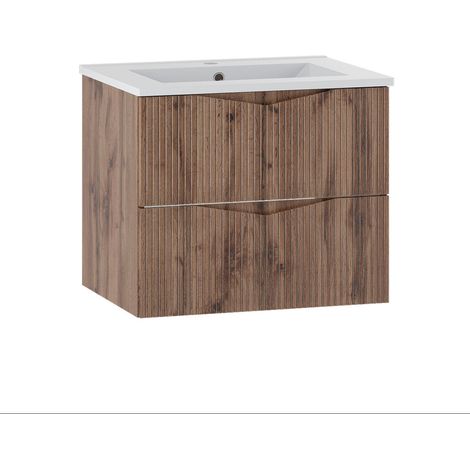 Waschtisch 60cm Tao mit 2 Schubladen, Holzoptik (1/5)