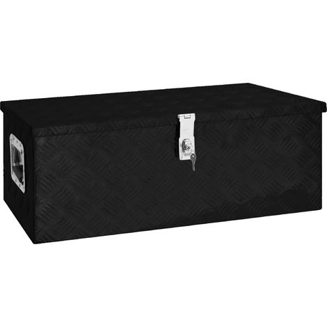 vidaXL Contenitore Portaoggetti Nero 80x39x30 cm in Alluminio