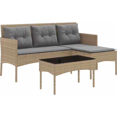 Maison Exclusive - Set Divano da Giardino con cuscino 2 pcs polyrattan
