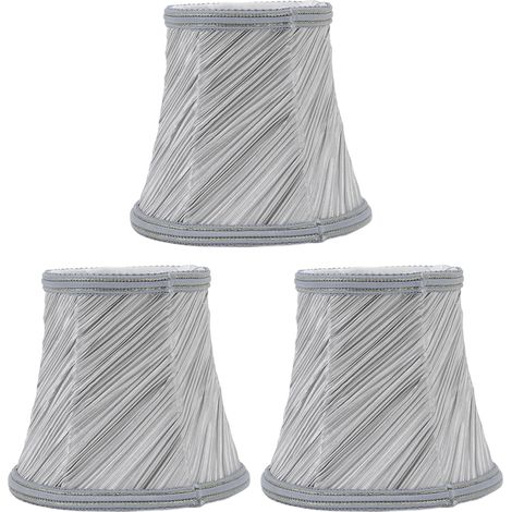 Lot de 3 abat-jour E14 modernes à spirale, fixation par clips, en tissu, pour la décoration de chambre et de chevet. (1/5)