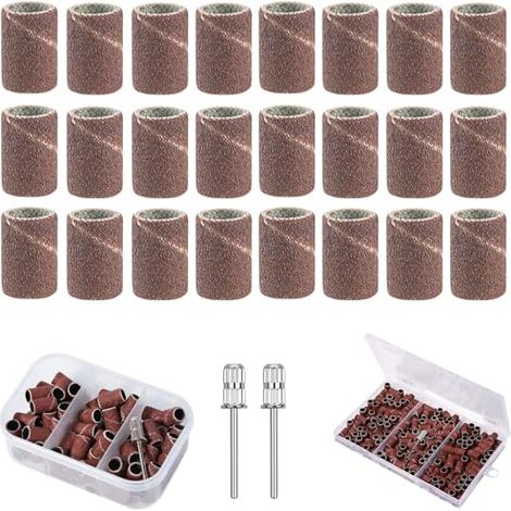 287 Pièces Tambour De Ponçage avec 285 Bandes de et 2 Mandrin, 80/120/180 Grains Boîte Gratuite, Manchons pour Dremel Outils Rotatifs - (1/5)