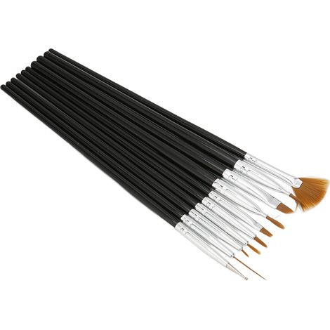 10 Pinceaux Artistiques Lot, Manches Longs pour Acrylique, Huile, Aquarelle, Miniatures et Détails Précision (1/5)