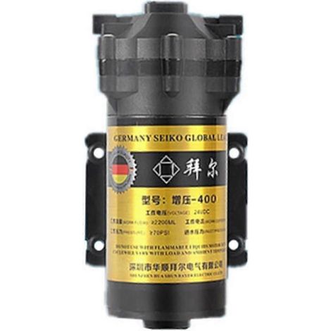 Pompe de surpression pour purificateur d'eau 2026 400 GPD 24V DC, pompe à membrane, compatible avec les systèmes d'osmose inverse, tuyau d'eau de 5 mètres 1/4 pouce, pour l'eau potable dans les éviers (1/2)