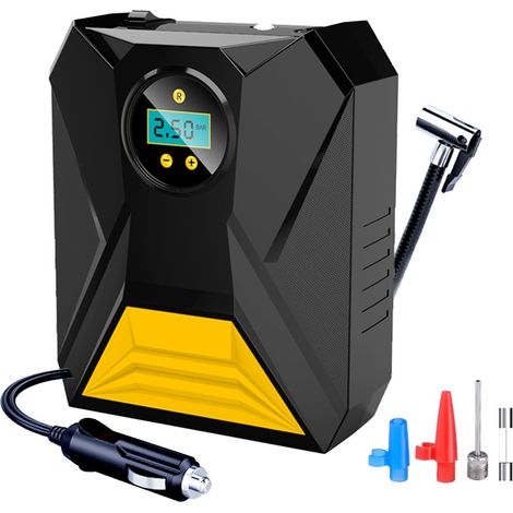 Compresseur Air - 12 V - Affichage Numérique - Arrêt Automatique - Lampe LED - Pour Pneus Voiture - 1 Pièce (1/5)