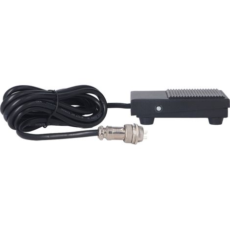 Fußschalter mit Kontakten aus Silberlegierung, selbstrückstellender Fußschalter mit 2 m Kabel und 3-poligem Luftfahrtstecker für Elektrowerkzeuge (1/5)