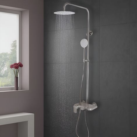 Colonne de Douche salle de bain 38X78X4 Argenté Inox Satine (1/5)