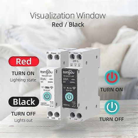 Disjoncteur intelligent TONGOU 63A avec télécommande sans fil haute fidélité pour interrupteur sur rail DIN domestique (1/5)