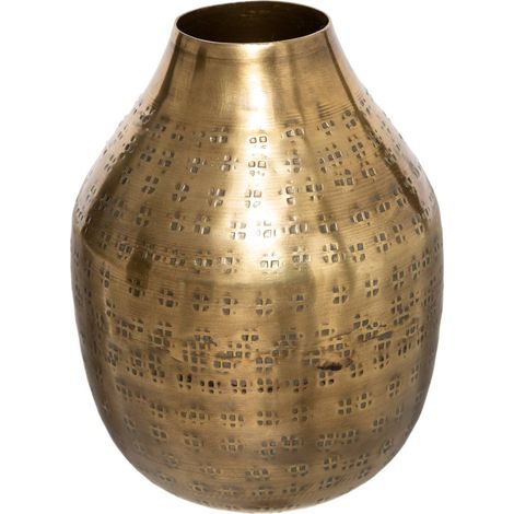 Vase Oasis goldfarbenes gehämmertes Metall H15cm - Model 3