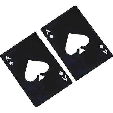 2 ouvre-bouteilles à cartes de poker en acier inoxydable Cadeau créatif (1/5)