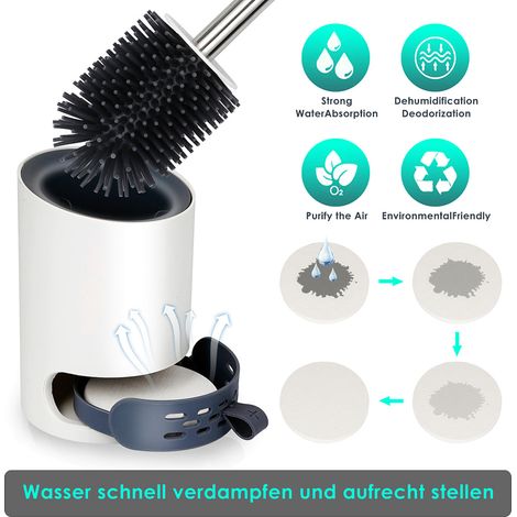 Wolketon Silikon Toilettenbuerste WC WC Buerste mit Klobuerste 2 in 1 Steril Wandmontage (1/4)