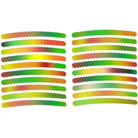 Lot de 40 Autocollants Réfléchissants pour Jantes de Voiture Vert. Haute Visibilité. Durable et Facile à Installer (1/5)