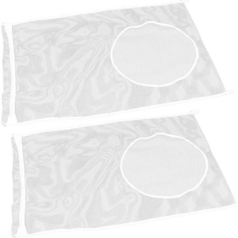Paniers à linge suspendus - 73,5 x 48,5 cm - Blanc - Sacs à linge à fixer à la porte - Sacs à linge suspendus pliables - Polyester - Lot de 2 (1/5)