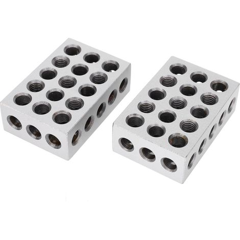 1 Paire de blocs 1-2-3 à 23 trous appariés, précision 0,0002 pouce, gabarit d'usinage ultra précis pour usage industriel (1/5)