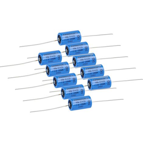vhbw 10x ER14250 Round Cell Batteries - Special Battery with Solder Connections (1200mAh, 3.6V, Li-SOCl2) (1/5)