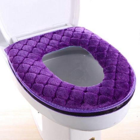 Coussin de siège de toilette épais et chaud avec housse en tissu extensible et lavable pour une taille universelle (1/5)