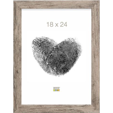 Cadre Photo Moulure Bloc Bois Gris/Beige 18 x 24 cm (1/5)