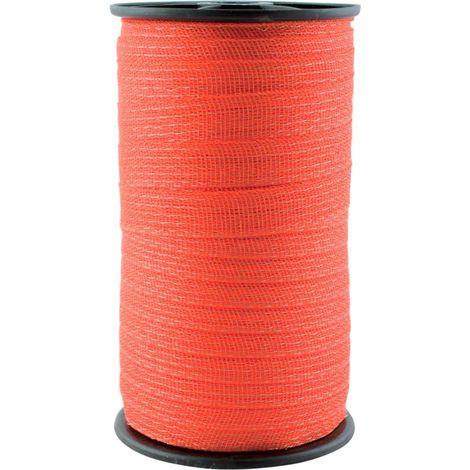 Bande rouge pour clôture électrique de 2 cm en rouleau de 200 m avec 4 conducteurs acier 0.16 mm