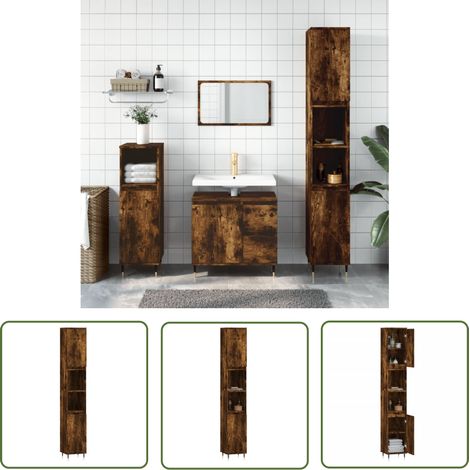 Maison Exclusive Badschrank Räuchereiche 30x30x190 cm