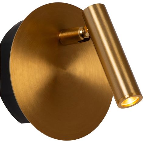 Lucide JOLIJN - wiederaufladbare Bettlampe / Wandleuchte - Akku/Batterie - Ø 10,2 cm - LED - 1x2W 3000K - Magnetisch - Mattes Gold / Messing