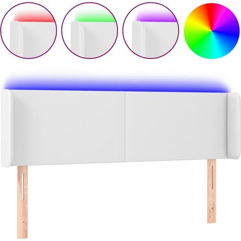 Maison Exclusive - Testiera a LED Bianca 147x16x78/88 cm in Similpelle