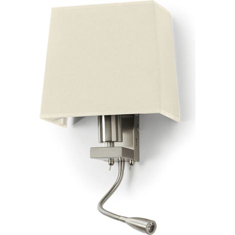 Aplique lector orientable FIRENZE USB + Niquel satinado E27 LED SMD 60 W 3 W 240 lm 3000 K CRI80 (1/3)