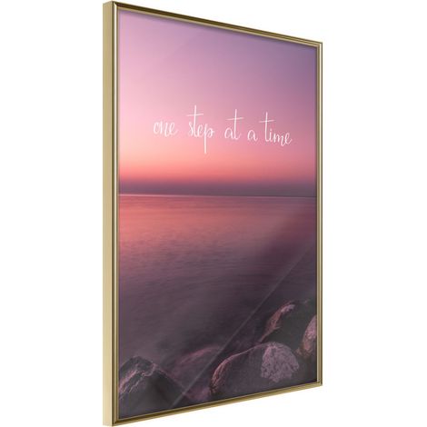 Affiche Murale Encadrée "Step by Step" 30 x 42 cm Or