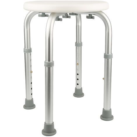 Siã¿Ge, Tabouret De Douche Rond Rã©Glable En Hauteur - Blanc (1/5)