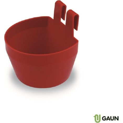 GAUN Comedero plástico con ganchos rojo