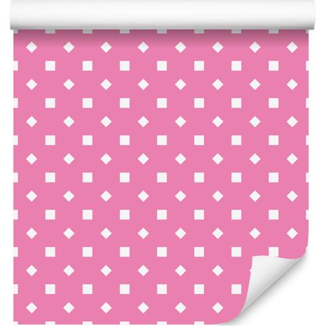 Papier peint à pois, rose poudré en haut et en bas, 50 x 1000 cm (1/5)