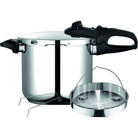 Fagor Duo Pentola a Pressione 7,5 Litri, Induzione, Express Super Rapida, Acciaio Inox. 18/10, tutti i tipi Cucine, Fondo Thermos Diffusore, 2 Livelli di Pressione, 5 Sistemi di Sicurezza, Include (1/5)