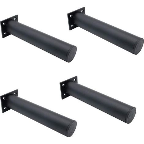 Ensemble de 4 pieds de meubles réglables noir mat, alliage d'aluminium 38 x 200 mm, pieds pour armoires, tables basses, meubles TV, pieds de support pour canapés (1/5)