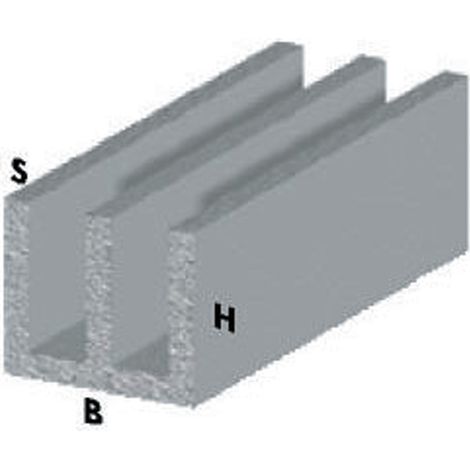 PROFILO ARGENTO H.100 CM CANALINO UU 20X18X1 MM- ARCANSAS- 5,0 pz
