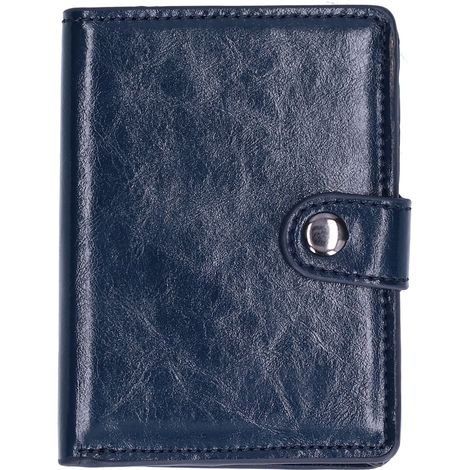Portefeuille en cuir PU pour homme et femme, étui à cartes bleu, pochette à monnaie avec compartiments pour cartes de crédit