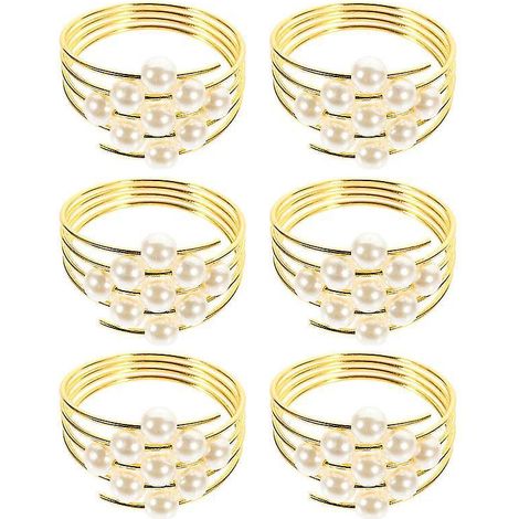 Lot de 6 ronds de serviette en perles