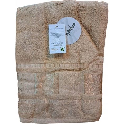 SERVIETTE EN BAMBOU 70x140cm beige (1/3)