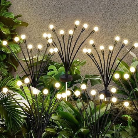 Lampes solaires d'extérieur étanches, lucioles solaires décoratives pour jardin se balançant, 2 packs de lucioles de jardin pour l'extérieur pour chemin et clôture (1/5)