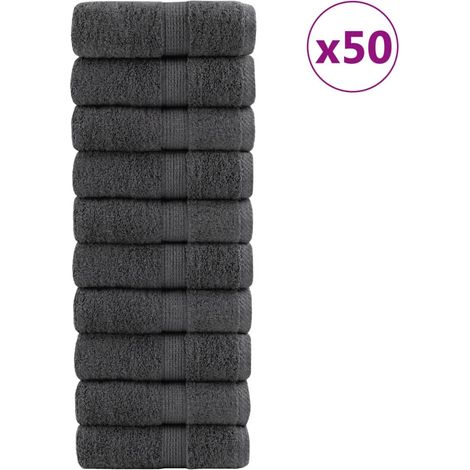 Gants de toilette haut de gamme SOLUND, lot de 50, anthracite, 30 x 30 cm, 600 g/m²