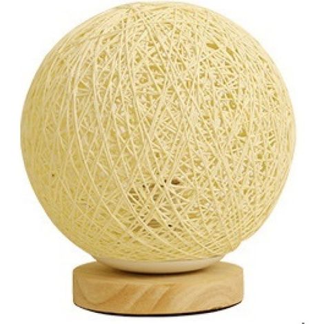 Rotin Lumière de Nuit, Lampe de table en bois avec abat-jour tissé à la main, USB rechargeable, Lampe d'Ambiance de Chambre en Rotin et Bois pour chambre à coucher, salon,20x23cm (1/5)