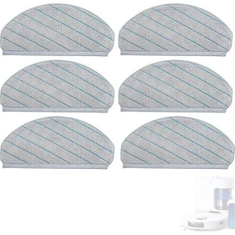 Chiffons de nettoyage d'accessoires pour Ecovacs Deebot N20, N20 Pro, N20 Plus, N20 Pro Plus, X1, X1 Plus, T10, T10 Plus, pièces de rechange pour chiffon d'essuyage en microfibre,6 pièc (1/4)