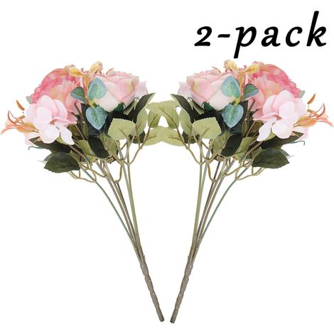 Bouquets de pivoines artificielles, fleurs artificielles pour la mariée-AquaForge (1/4)