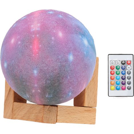 Lampadaire Lune 3D, Lumière Spatiale 16 Couleurs, Télécommande et Toucher, avec Support, Décoration pour Chambre et Maison (1/5)