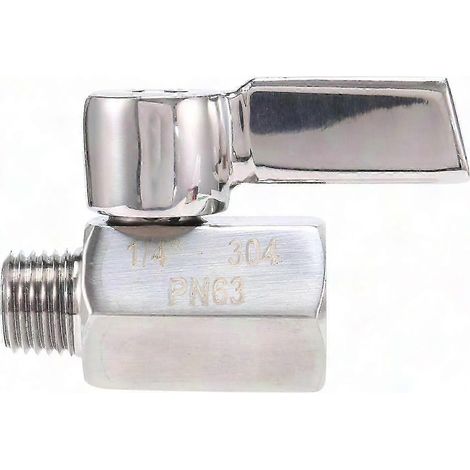Miniatur-Kugelhahn (1/4 Zoll) aus Edelstahl 304, NPT-Innengewinde auf NPT-Außengewinde, Absperrventil - Jnnjv (1/5)