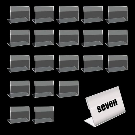 Prix Porte Etiquette Supports, Acrylique Transparent ETiquettes, Porte Étiquettes Prix, 20 Pièces Affichage du Signe Porte-cartes,Supports D'Affichage Transparents pour Étagère,Marchandises (6x4cm) (1/5)
