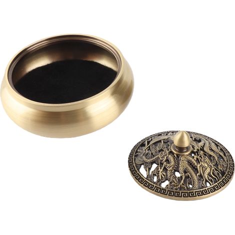 Räucherstäbchenhalter für den Innenbereich, Räucherspirale aus Adlerholz, Messing, religiöse Artikel + feuerfeste Baumwolle (1/5)