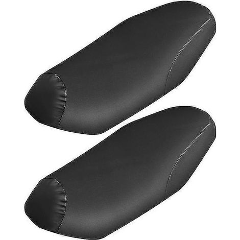 Lot de 2 coussins en cuir imperméables pour motos et véhicules électriques (noir) (1/5)