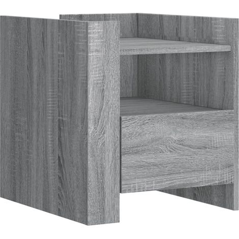 Comodino con ripiano e cassetto 45 x 50 x 50 cm MDF grigio DEC034672